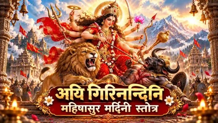 अयि गिरिनन्दिनि महिषासुर मर्दिनी स्तोत्र Aigiri Nandini Lyrics in Hindi