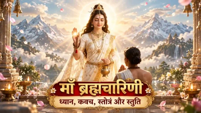Maa Brahmacharini Mantra माँ ब्रह्मचारिणी मंत्र प्रार्थना ध्यान स्तोत्र स्तुति और कवच