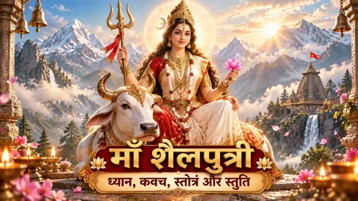 Maa Shailputri Mantra Stotra Kavach माँ शैलपुत्री मंत्र प्रार्थना ध्यान स्तोत्र स्तुति और कवच
