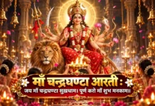 माँ चन्द्रघण्टा आरती: जय माँ चन्द्रघण्टा सुख धाम | Chandraghanta Aarti Lyrics माँ चन्द्रघण्टा आरती – जय माँ चन्द्रघण्टा सुख धाम