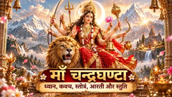 माँ चन्द्रघण्टा मंत्र, स्तोत्र और कवच माँ चन्द्रघण्टा मंत्र ध्यान कवच स्तोत्र और स्तुति